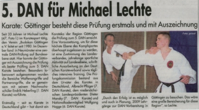 5.DAN für Michael Lechte