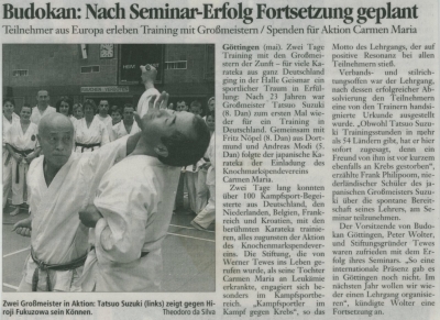 Budokan: Nach Seminar-Erfolg Fortsetzung geplant